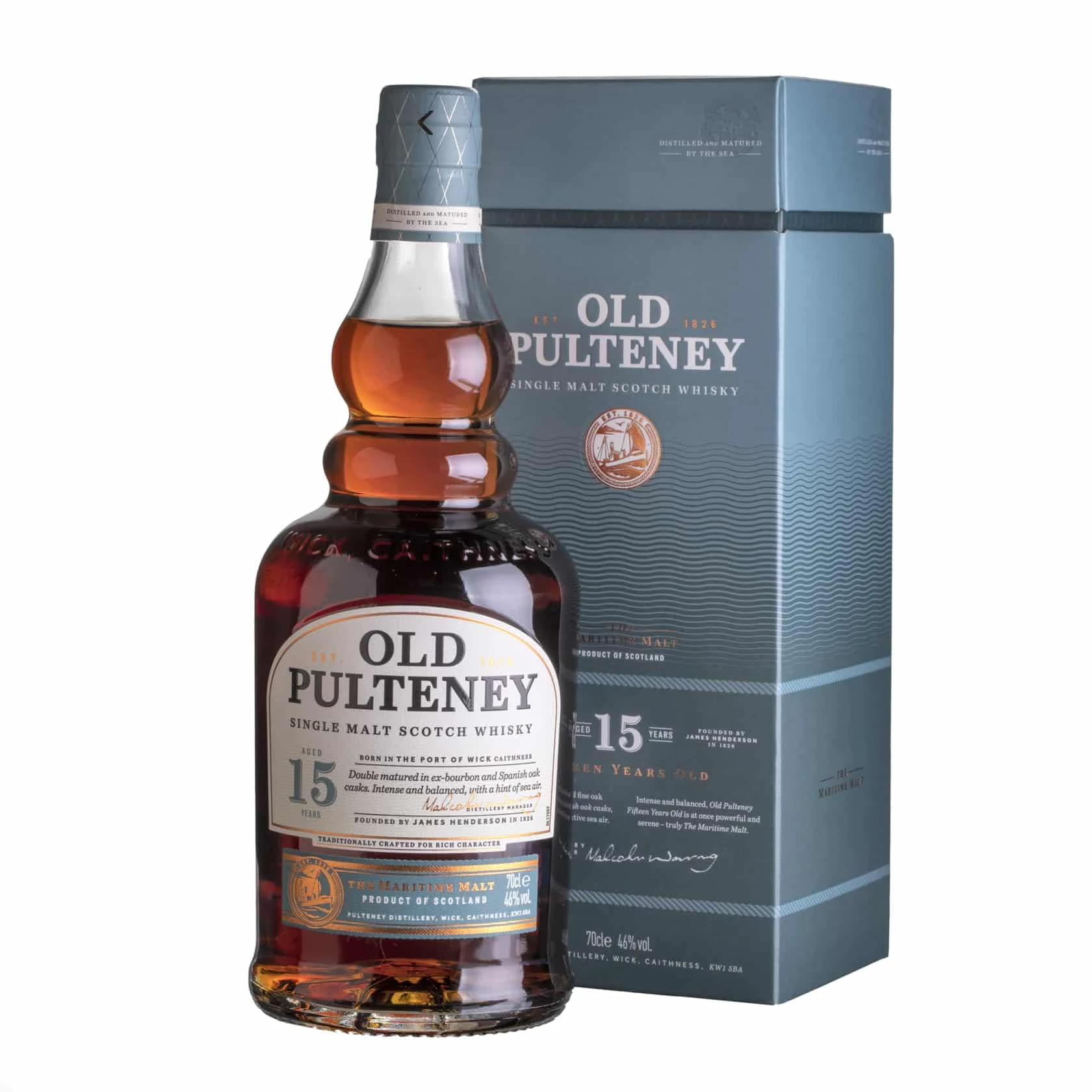 Whisky Old Pulteney 15 YO Single Malt Bourbon & Spanish Casks 46%