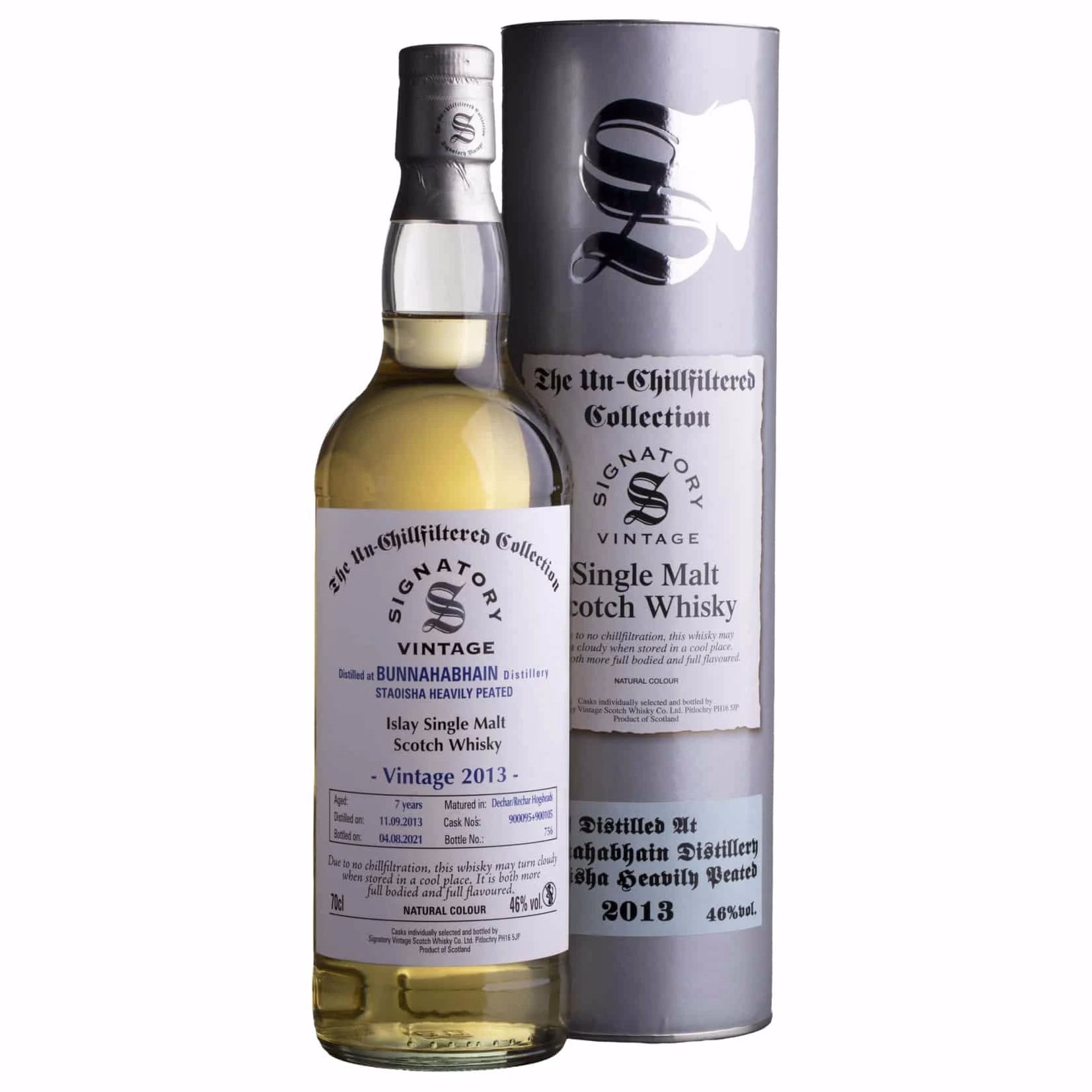 Whisky Signatory Bunnahabhain 2014 Staoisha H. Peated 7 YO Un-Chillfiltered Collection 46%