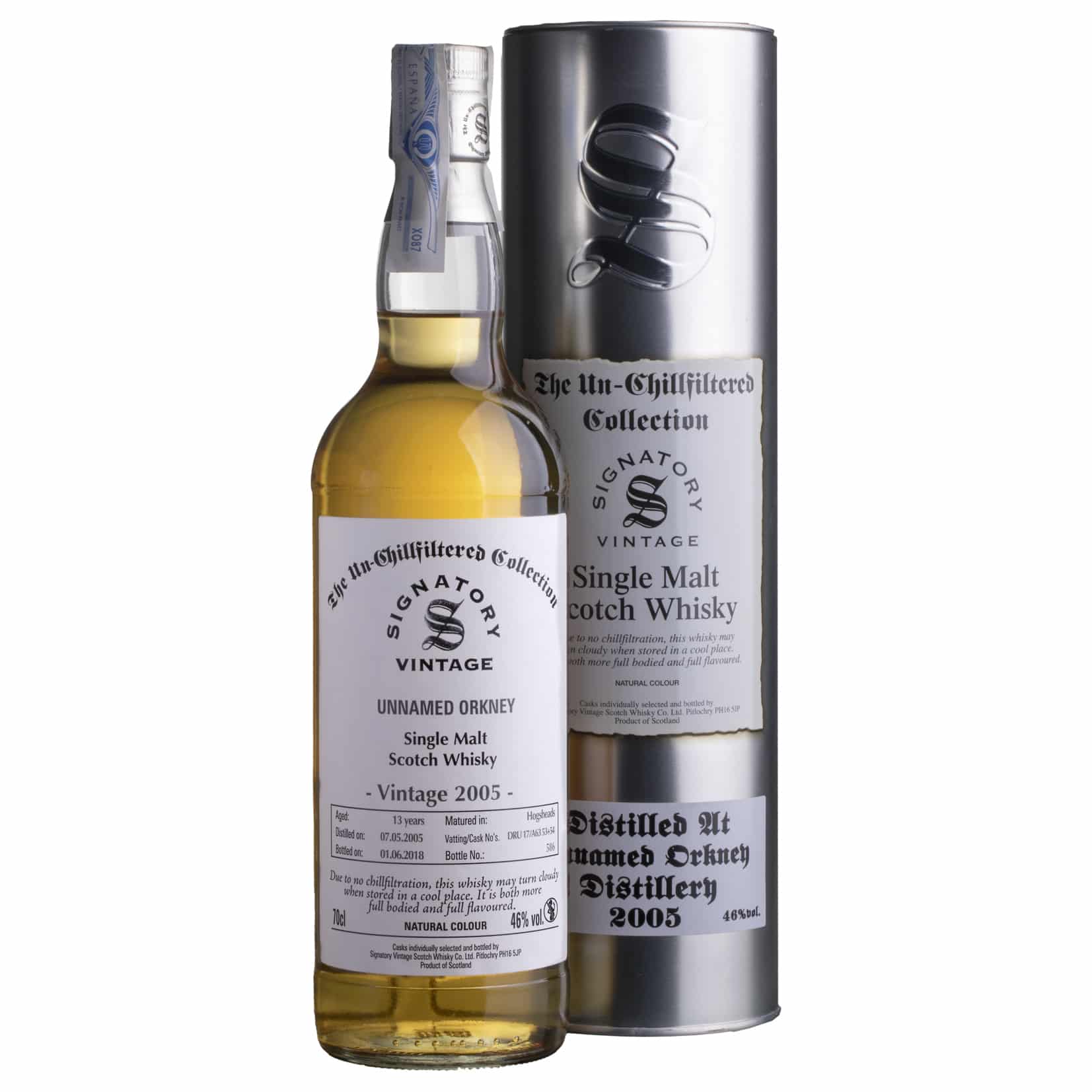 Whisky Signatory Unnamed Orkney Un-Chillfiltered Single Malt 2005 13 YO 46%
