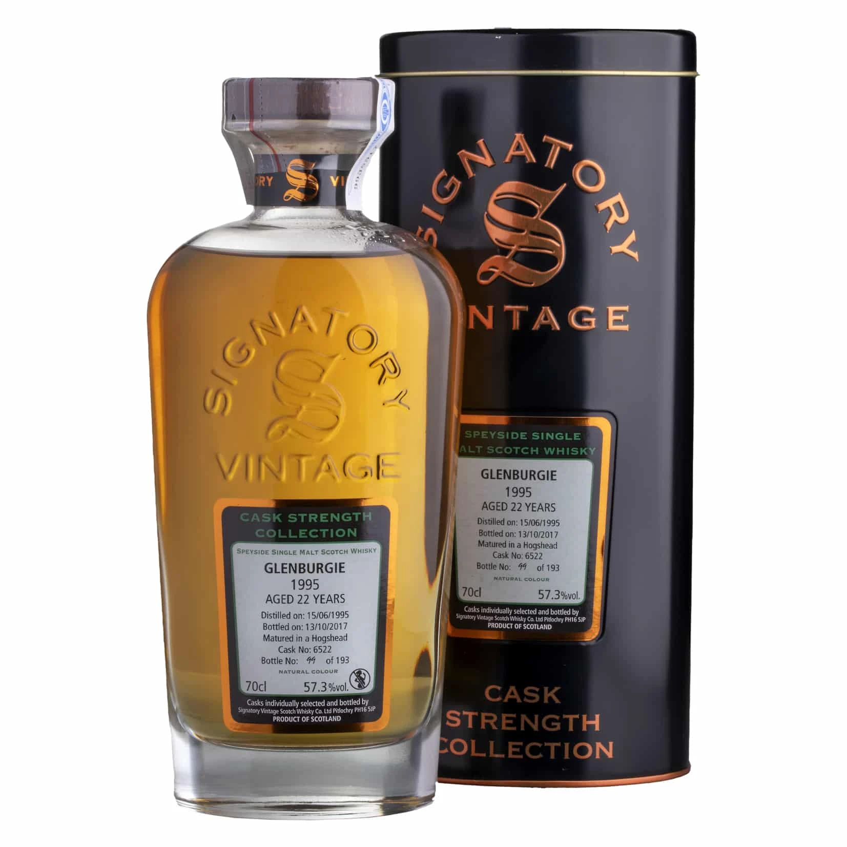 Whisky Signatory Glenburgie Cask Strength 1995 22 YO Speyside Single Malt 57,3%