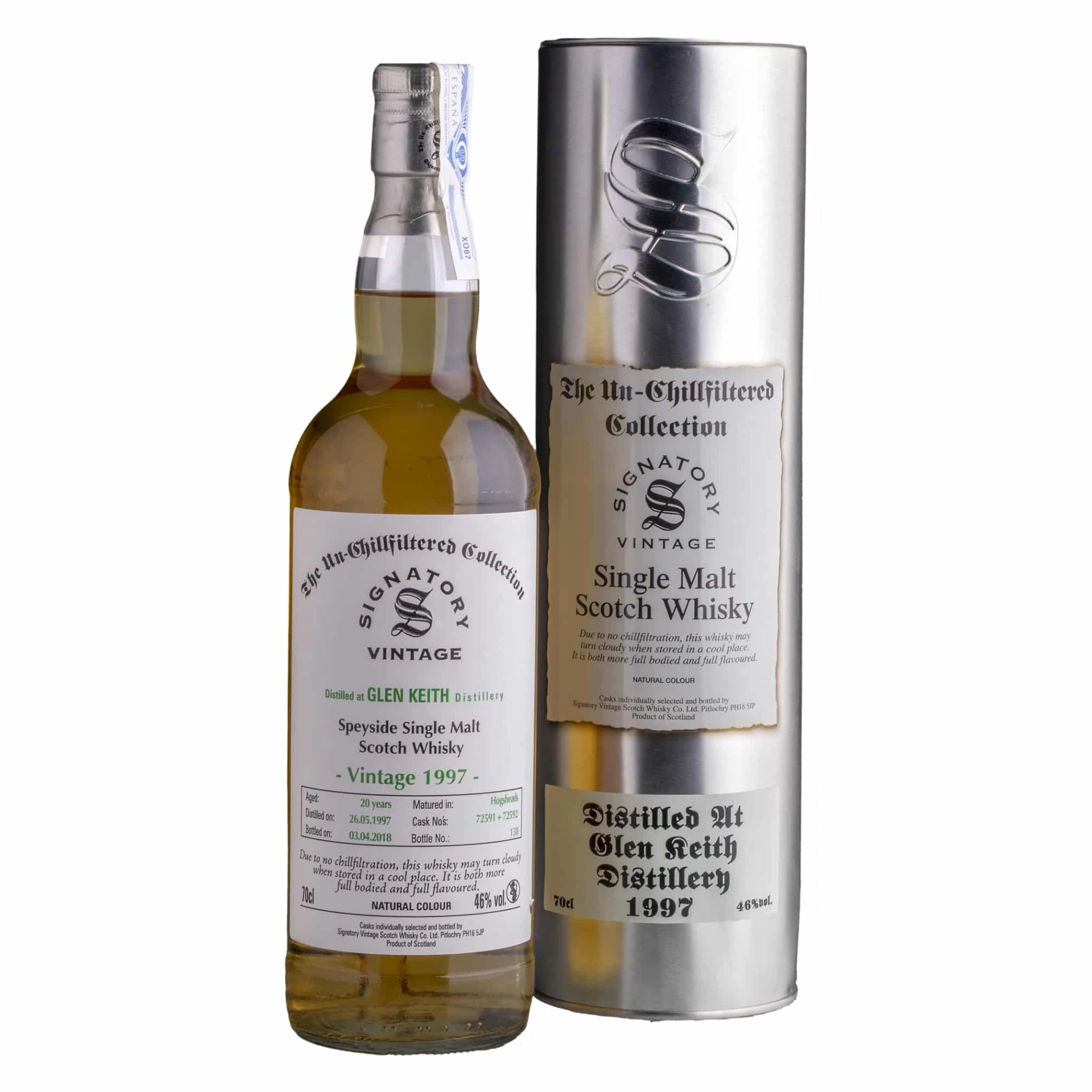 Whisky Signatory Glen Keith Un-Chillfiltered Speyside Single Malt 1997 20 YO 46%