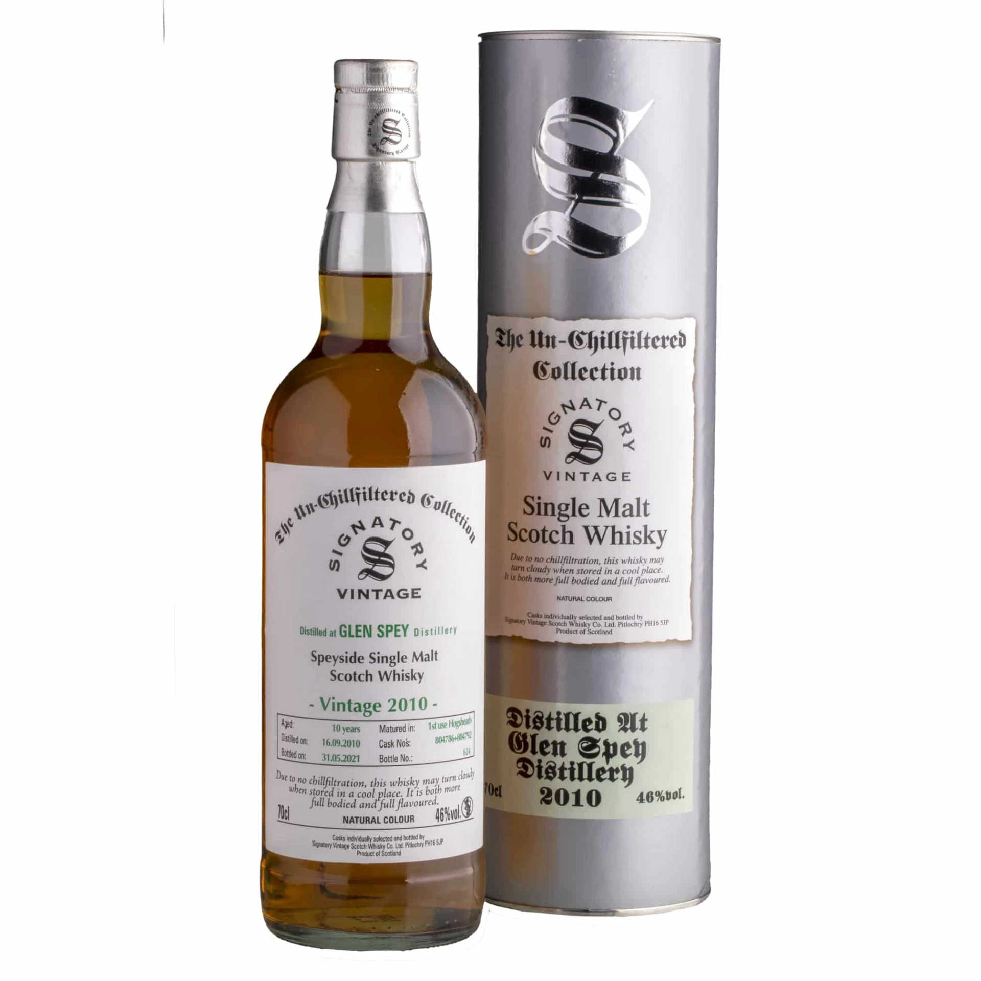 Whisky Signatory Glen Spey Speyside Single Malt Un-Chillfiltered 2010 10 YO 46%
