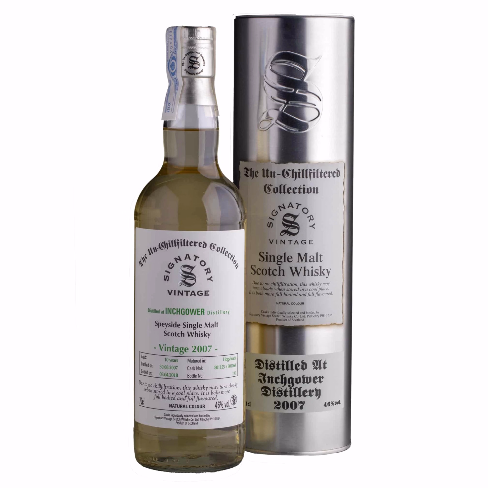Whisky Signatory Inchgower Speyside Single Malt Un-Chillfiltered 2007 10 YO 46% 8 Whisky Signatory Inchgower Speyside Single Malt Un-Chillfiltered 2007 10 YO 46%