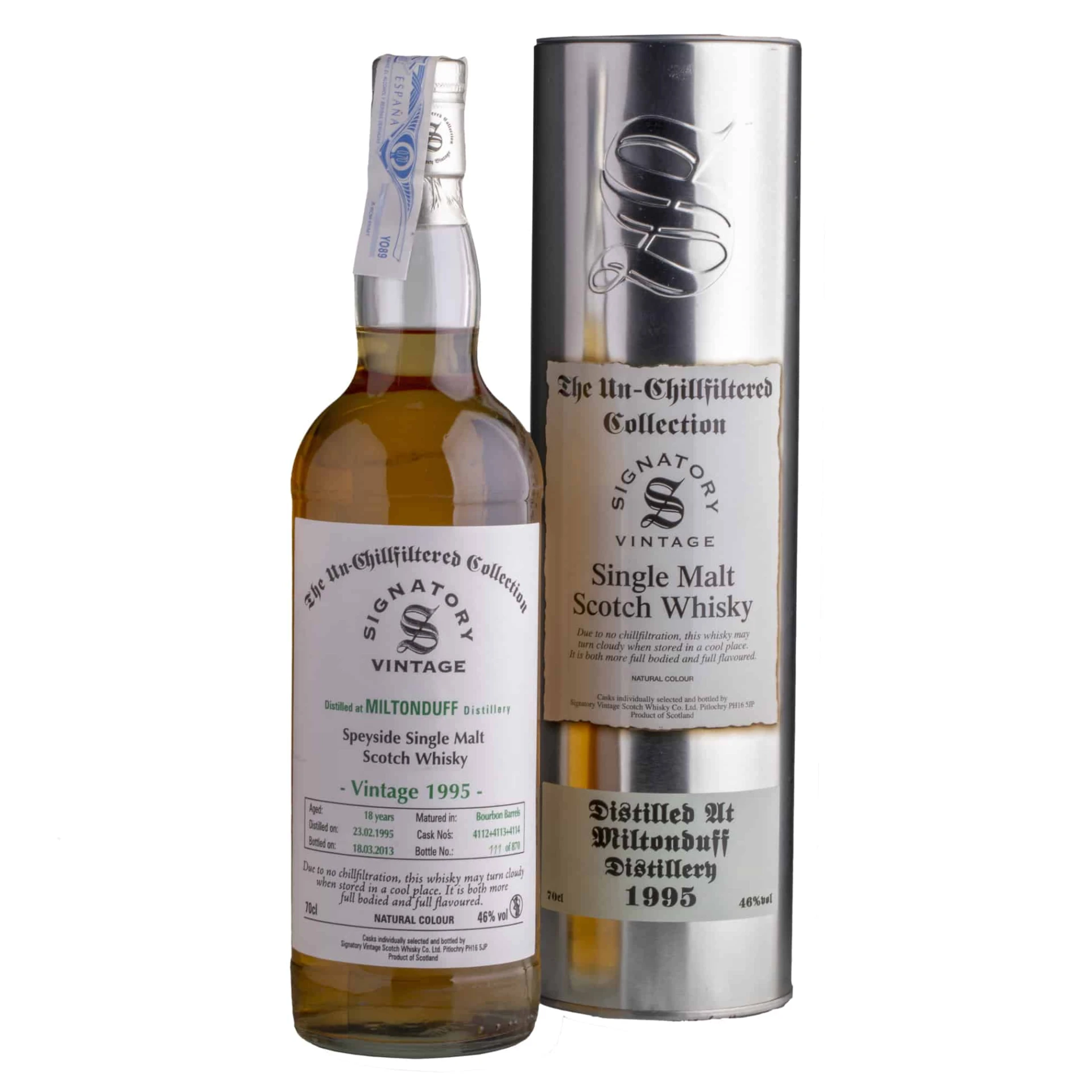 Whisky Signatory Miltonduff 1995 18 YO Un-Chillfiltered Collection Speyside Single Malt 46%