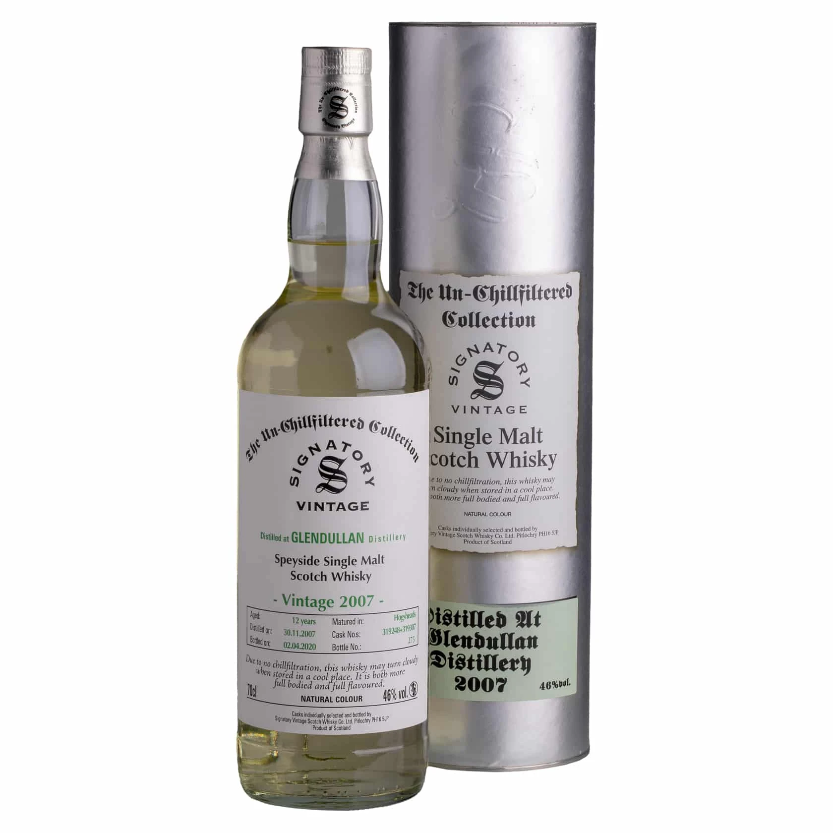 Whisky Signatory Glendullan 2007 12 YO Un-Chillfiltered Collection Speyside Single Malt 46%