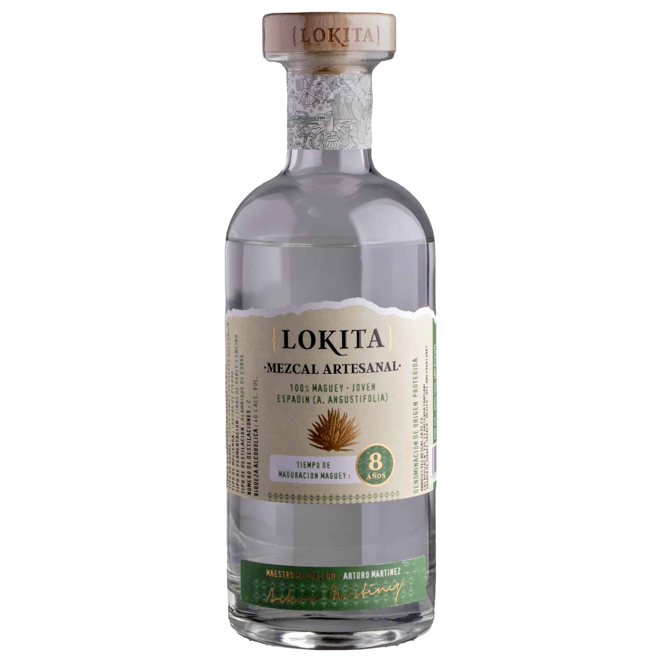 Mezcal Lokita Artesanal Blanco Espadin 8 YO 40%