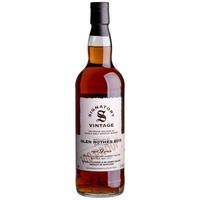 Whisky Signatory Glenrothes 2015 9 YO 100 Proof Ed. #6 Speyside Single Malt 57,1%