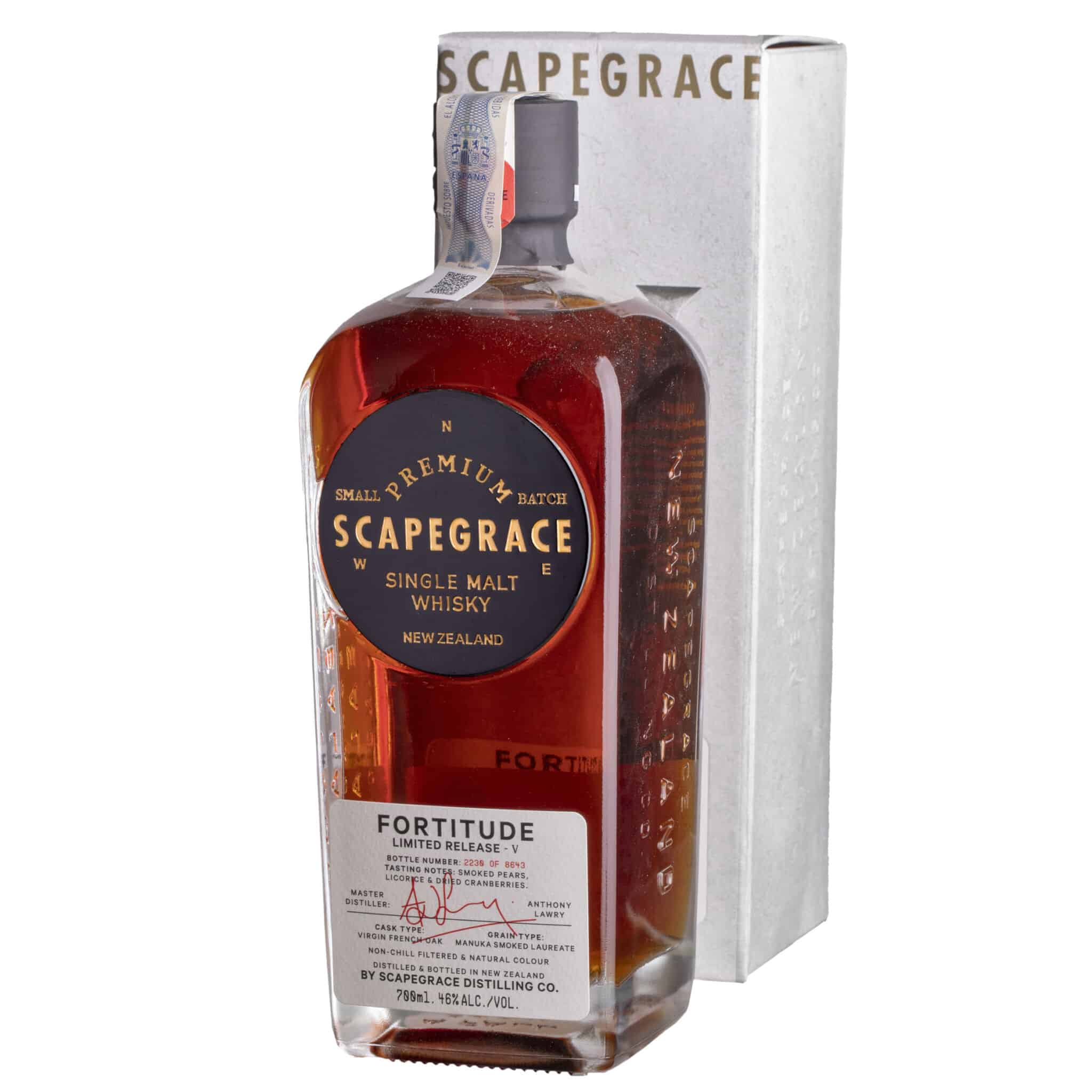 Whisky Scapegrace Fortitude V New Zealand Whisky 46%
